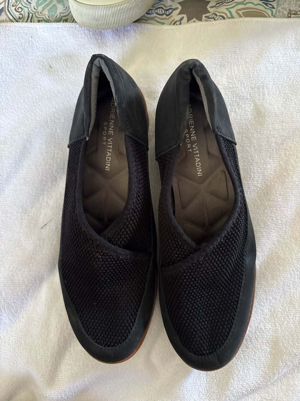 Adrienne Vittadini Sport Black Mesh Slip-On Shoes